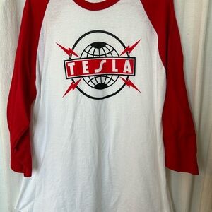 Tee: rare tesla vtg? band great radio controversy tour jersey shirt xxl used